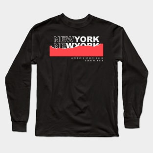 New york torn paper typography Long Sleeve T-Shirt